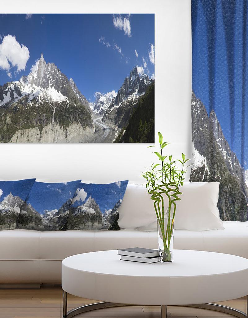 DesignQ Glacier nearby Chamonix Panorama - Landscape Artwork Canvas