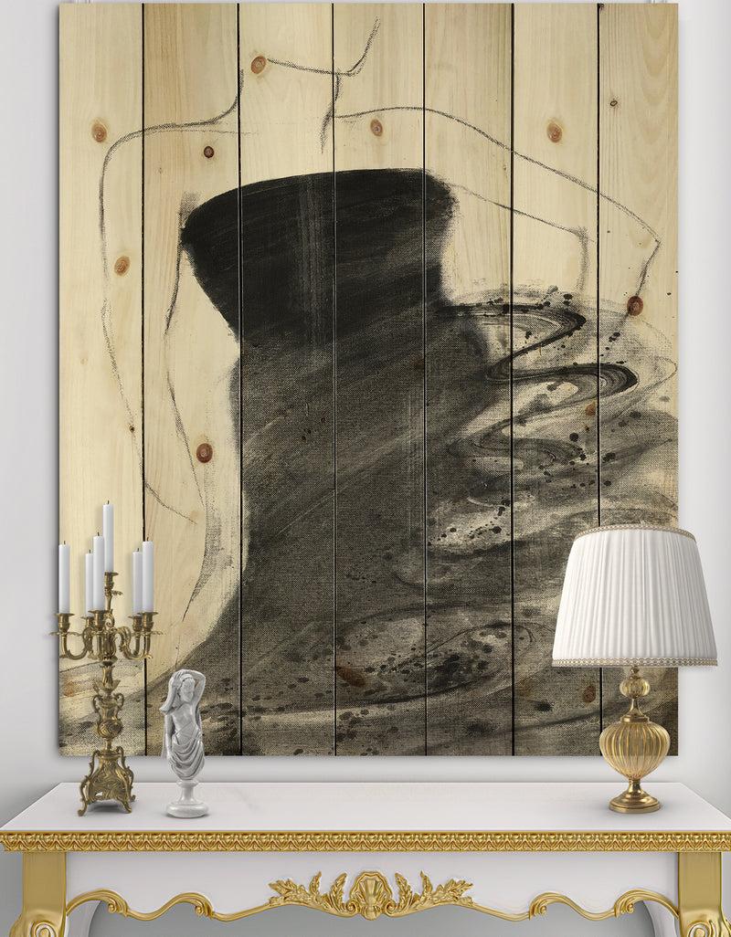 DesignQ Glam and Fashion Feminine I - Fashion Figures Print on Natural Pine Wood
