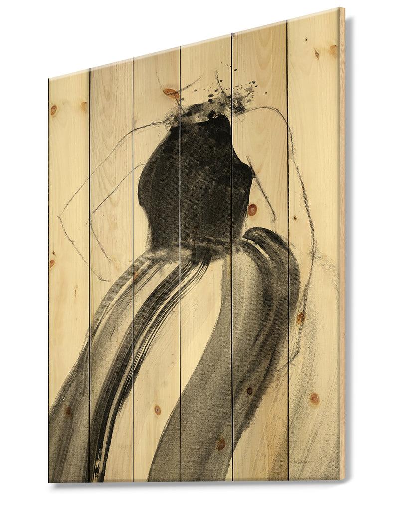 DesignQ Glam And Fashion Feminine II - Fashion Figures Print On Natural Pine Wood
