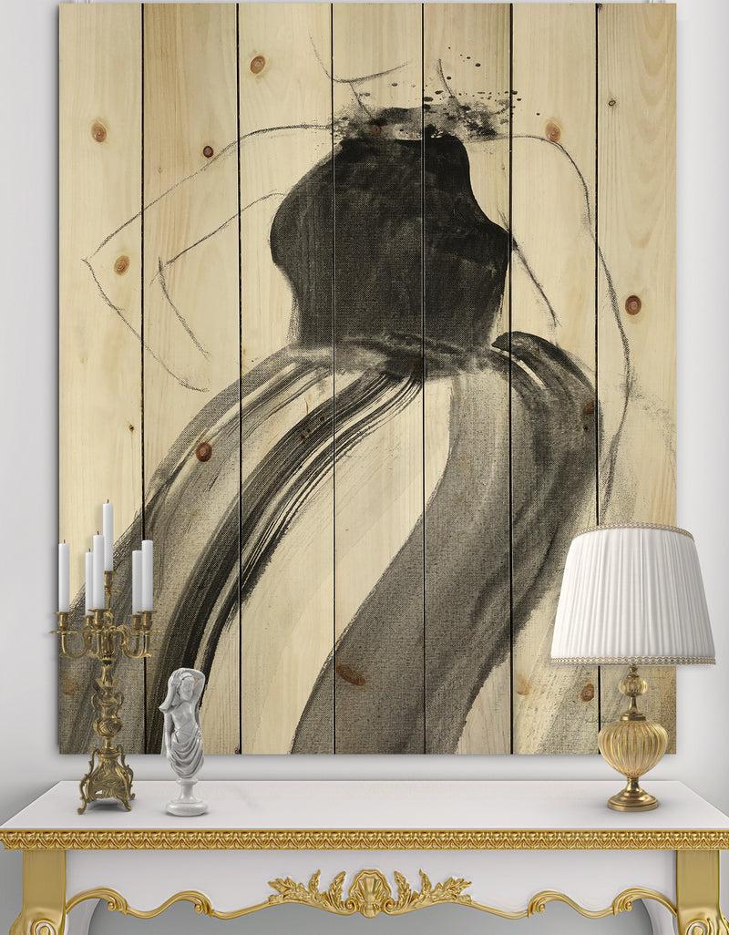 DesignQ Glam and Fashion Feminine II - Fashion Figures Print on Natural Pine Wood