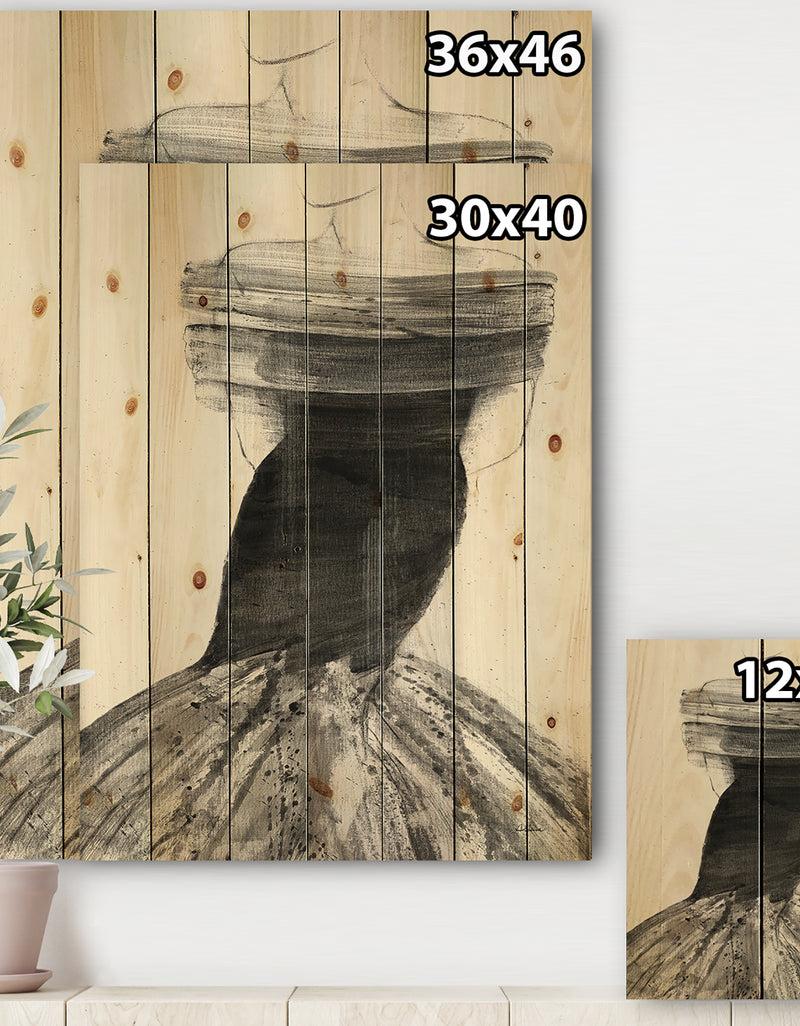 DesignQ Glam And Fashion Feminine IV - Fashion Figures Print On Natural Pine Wood