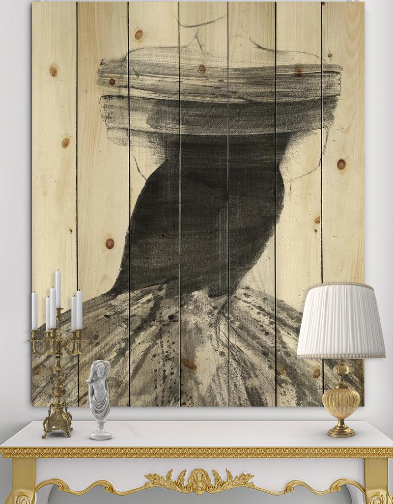 DesignQ Glam and Fashion Feminine IV - Fashion Figures Print on Natural Pine Wood