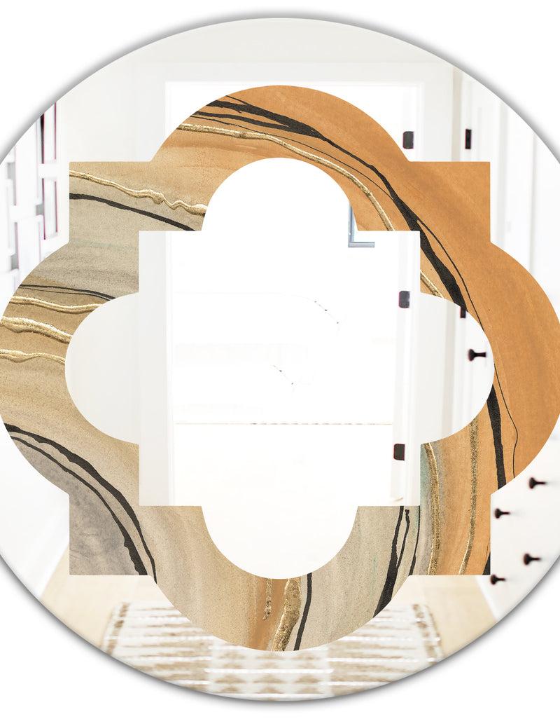 DesignQ Glam Canion II - Modern Round Or Oval Wall Mirror - Quatrefoil