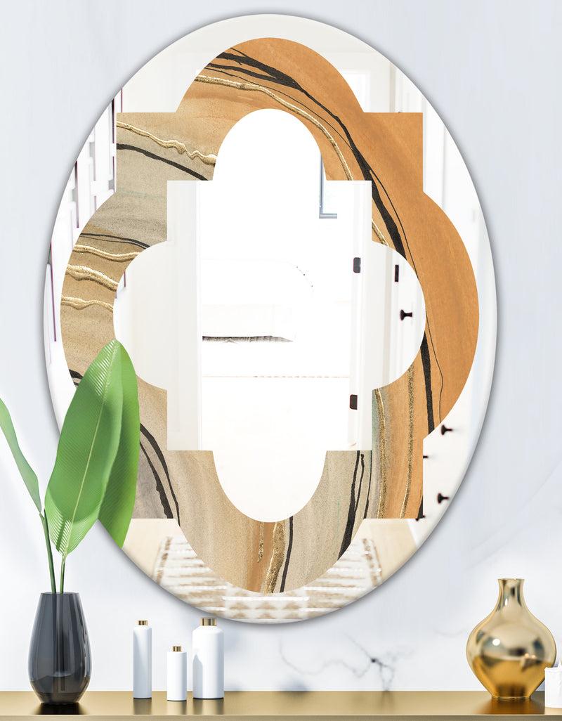 DesignQ Glam Canion II - Modern Round Or Oval Wall Mirror - Quatrefoil