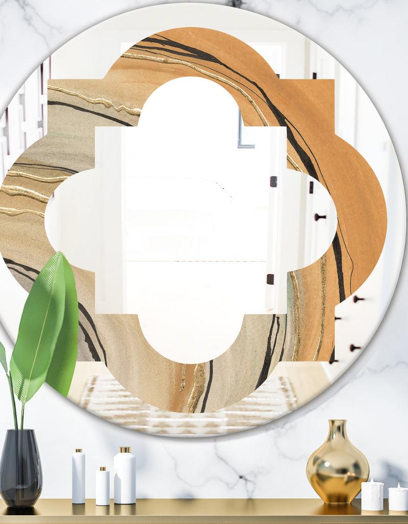 DesignQ Glam Canion II - Modern Round or Oval Wall Mirror - Quatrefoil