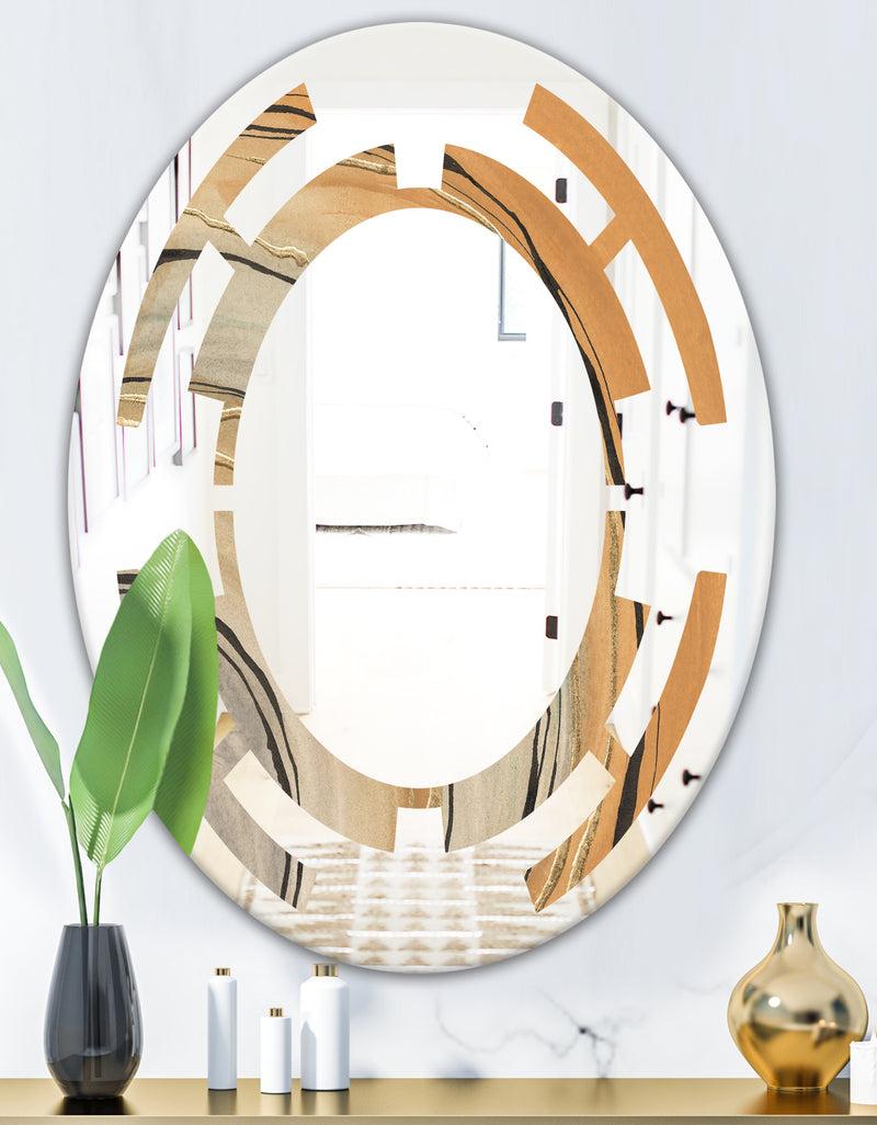 DesignQ Glam Canion II - Modern Round Or Oval Wall Mirror - Space