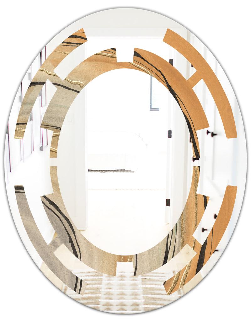 DesignQ Glam Canion II - Modern Round Or Oval Wall Mirror - Space