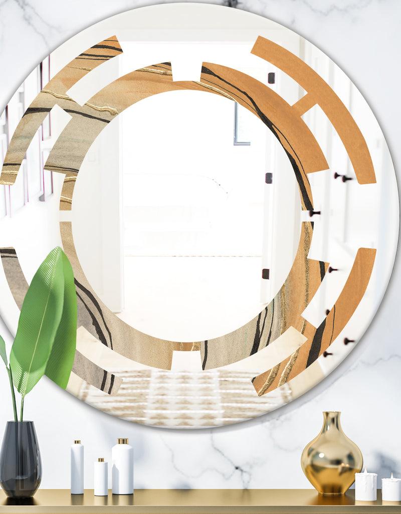 DesignQ Glam Canion II - Modern Round or Oval Wall Mirror - Space