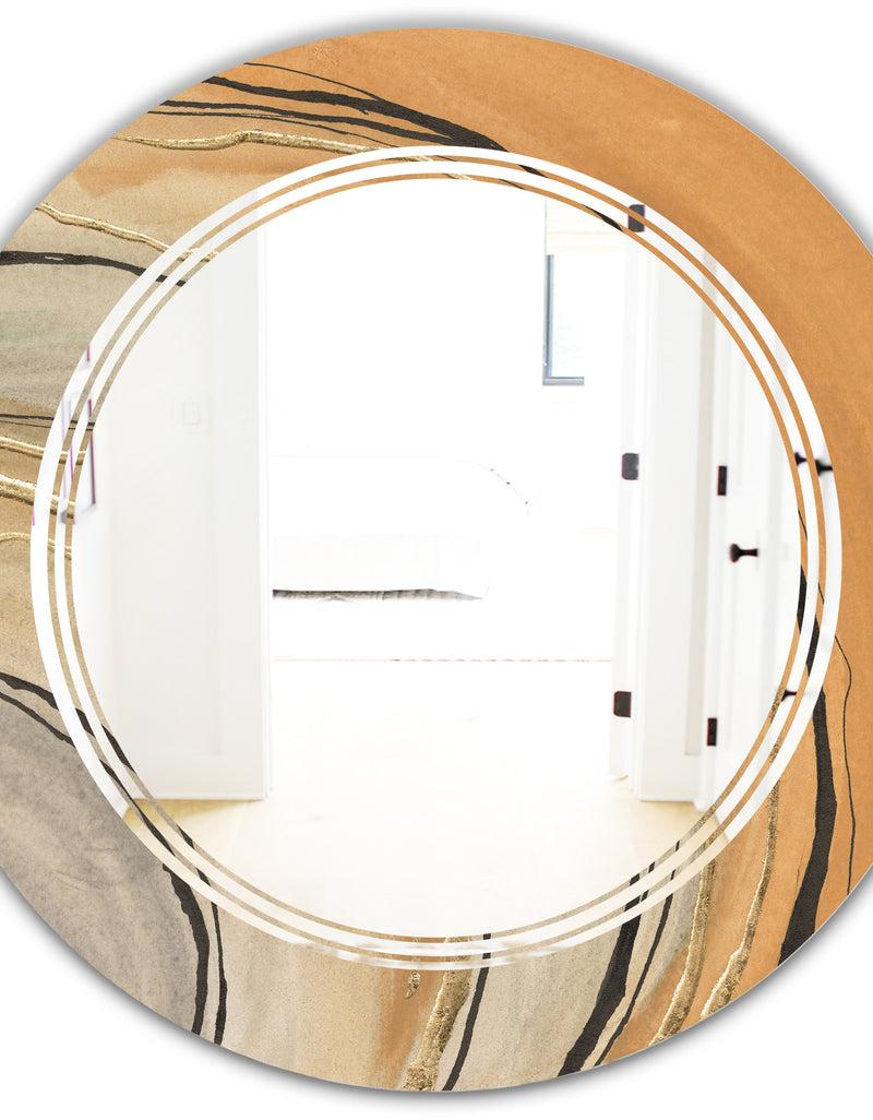 DesignQ Glam Canion II - Modern Round Or Oval Wall Mirror - Triple C
