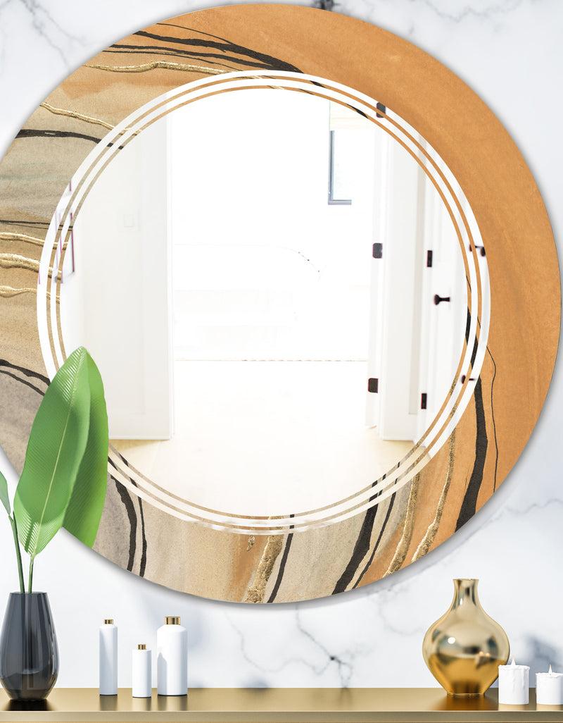 DesignQ Glam Canion II - Modern Round or Oval Wall Mirror - Triple C