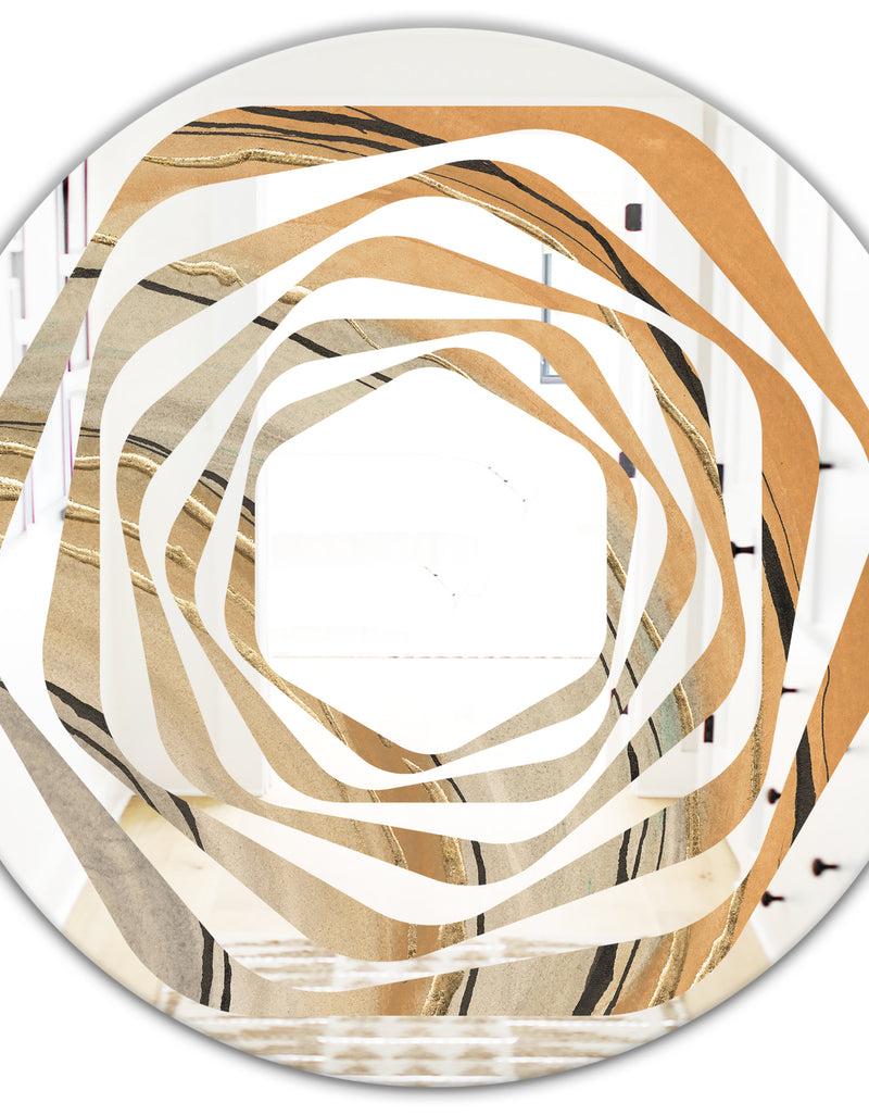 DesignQ Glam Canion II - Modern Round Or Oval Wall Mirror - Whirl