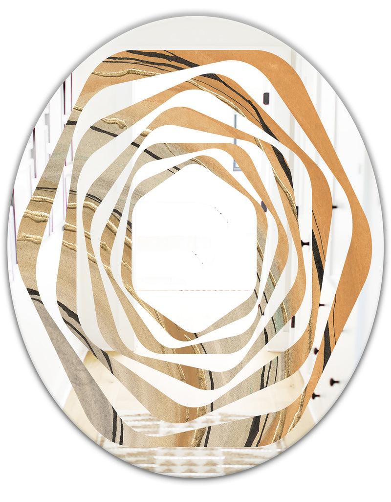 DesignQ Glam Canion II - Modern Round Or Oval Wall Mirror - Whirl