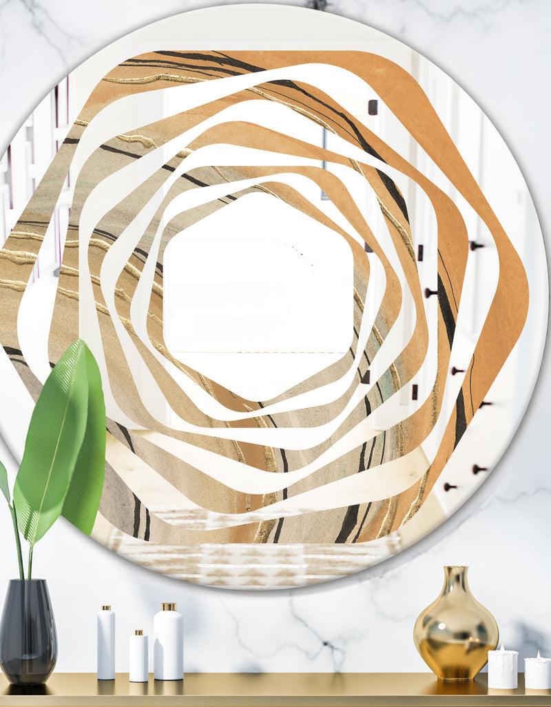 DesignQ Glam Canion II - Modern Round or Oval Wall Mirror - Whirl