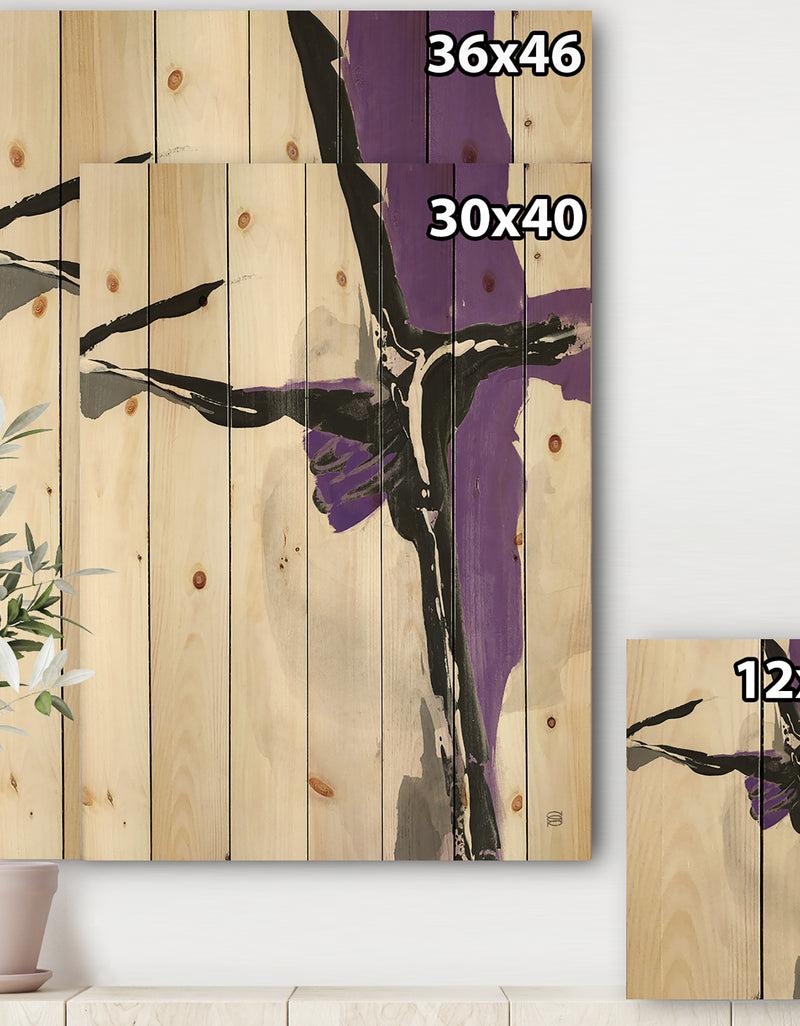 DesignQ Glam Cerulean I - Transitional Print On Natural Pine Wood