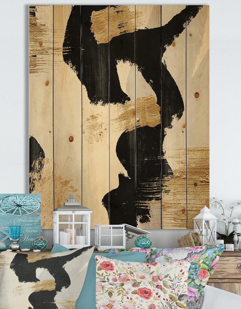 DesignQ Glam Collage II - Modern & Contemporary Print on Natural Pine Wood