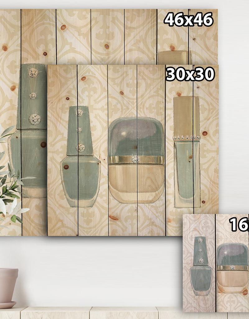 DesignQ Glam Cosmetics Blue Accessories - Posh & Luxe Print On Natural Pine Wood