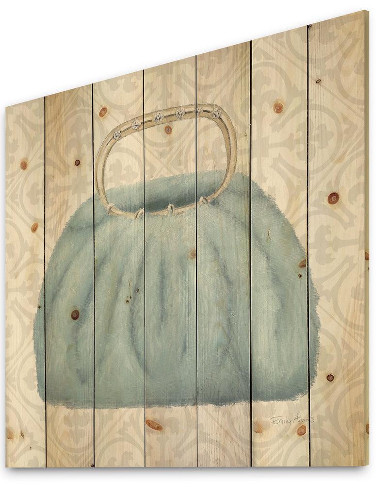 DesignQ Glam Cosmetics Blue Bag - Posh & Luxe Print On Natural Pine Wood