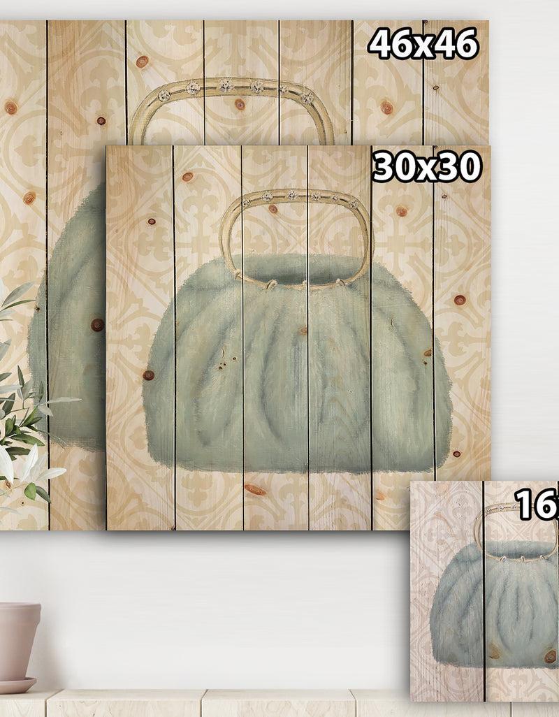 DesignQ Glam Cosmetics Blue Bag - Posh & Luxe Print On Natural Pine Wood