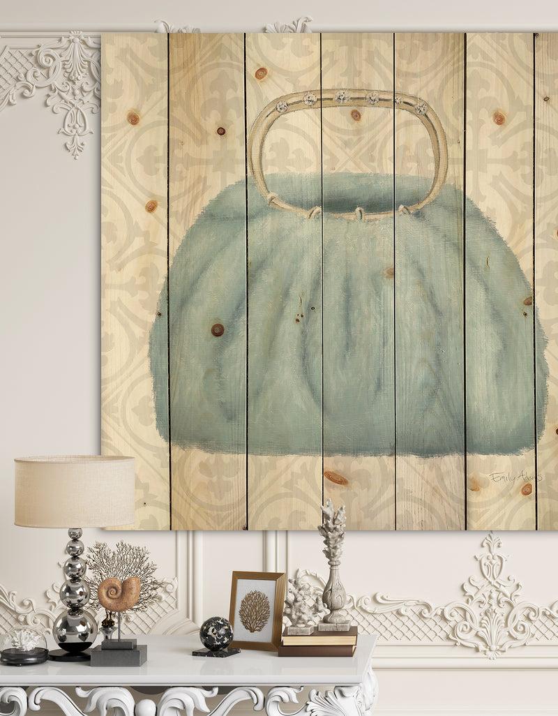 DesignQ Glam cosmetics Blue Bag - Posh & Luxe Print on Natural Pine Wood