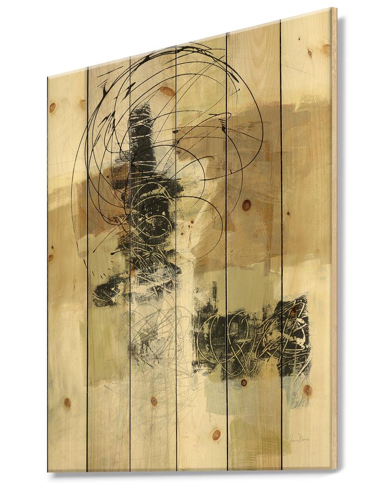 DesignQ Glam Cream Dream I - Modern & Contemporary Print On Natural Pine Wood