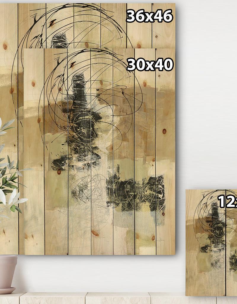 DesignQ Glam Cream Dream I - Modern & Contemporary Print On Natural Pine Wood