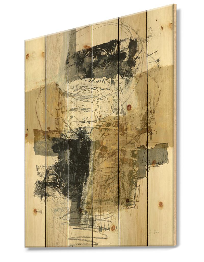 DesignQ Glam Cream Dream II - Modern & Contemporary Print On Natural Pine Wood