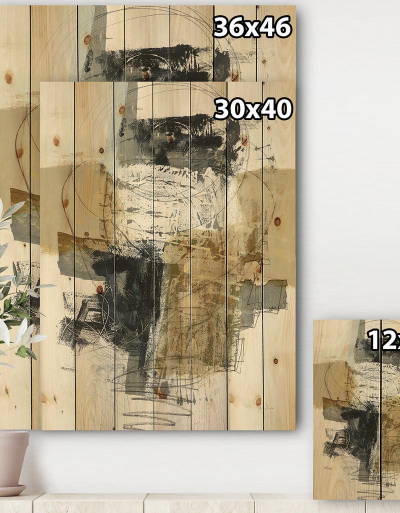 DesignQ Glam Cream Dream II - Modern & Contemporary Print On Natural Pine Wood
