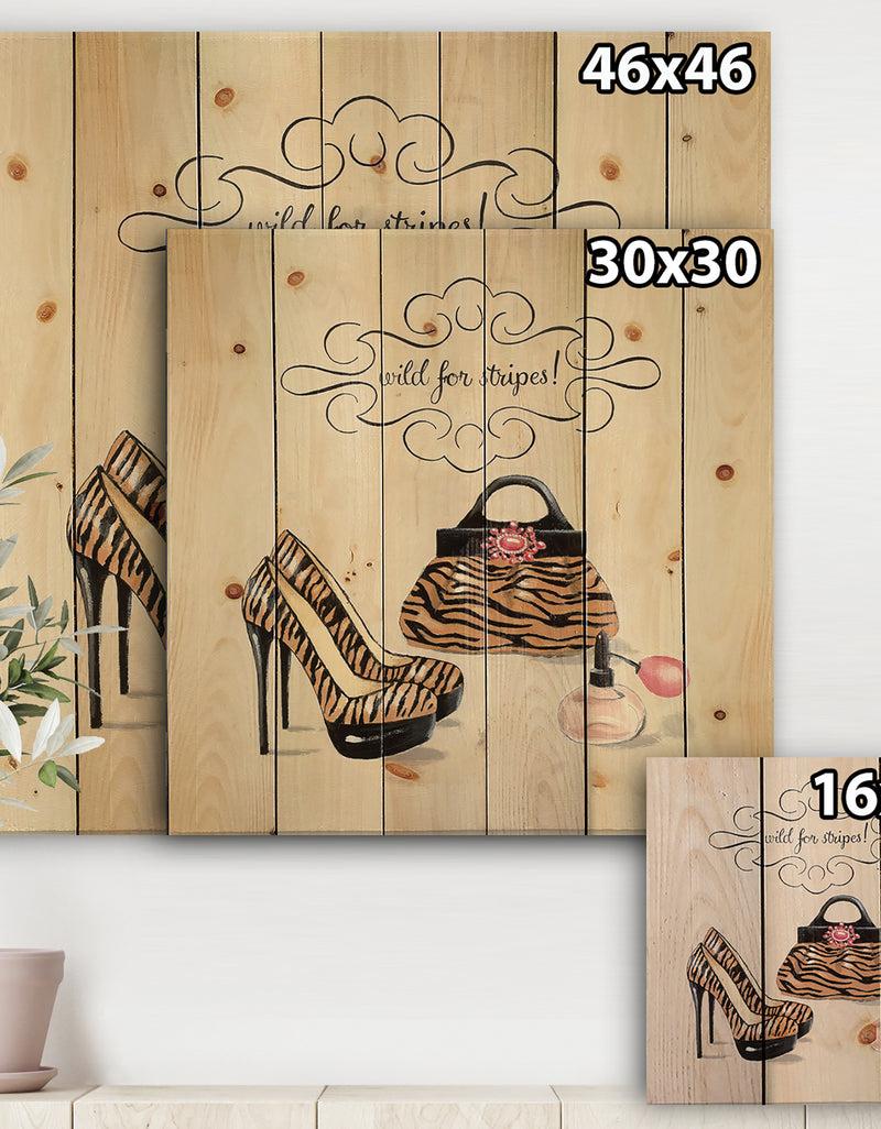 DesignQ Glam Fashion Handbags I - Fashion Print On Natural Pine Wood