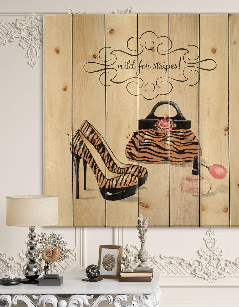 DesignQ Glam fashion handbags I - Fashion Print on Natural Pine Wood