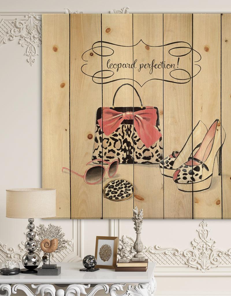 DesignQ Glam fashion handbags II - Fashion Print on Natural Pine Wood