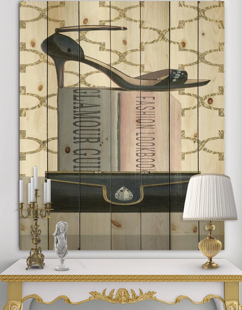 DesignQ Glam fashion High Heels VIII - Fashion Print on Natural Pine Wood