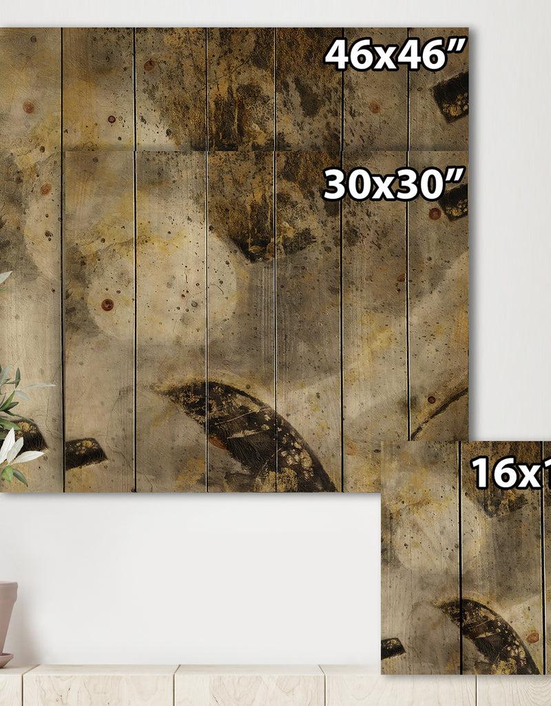 DesignQ Glam Gold Desert Neutral - Modern & Contemporary Print On Natural Pine Wood