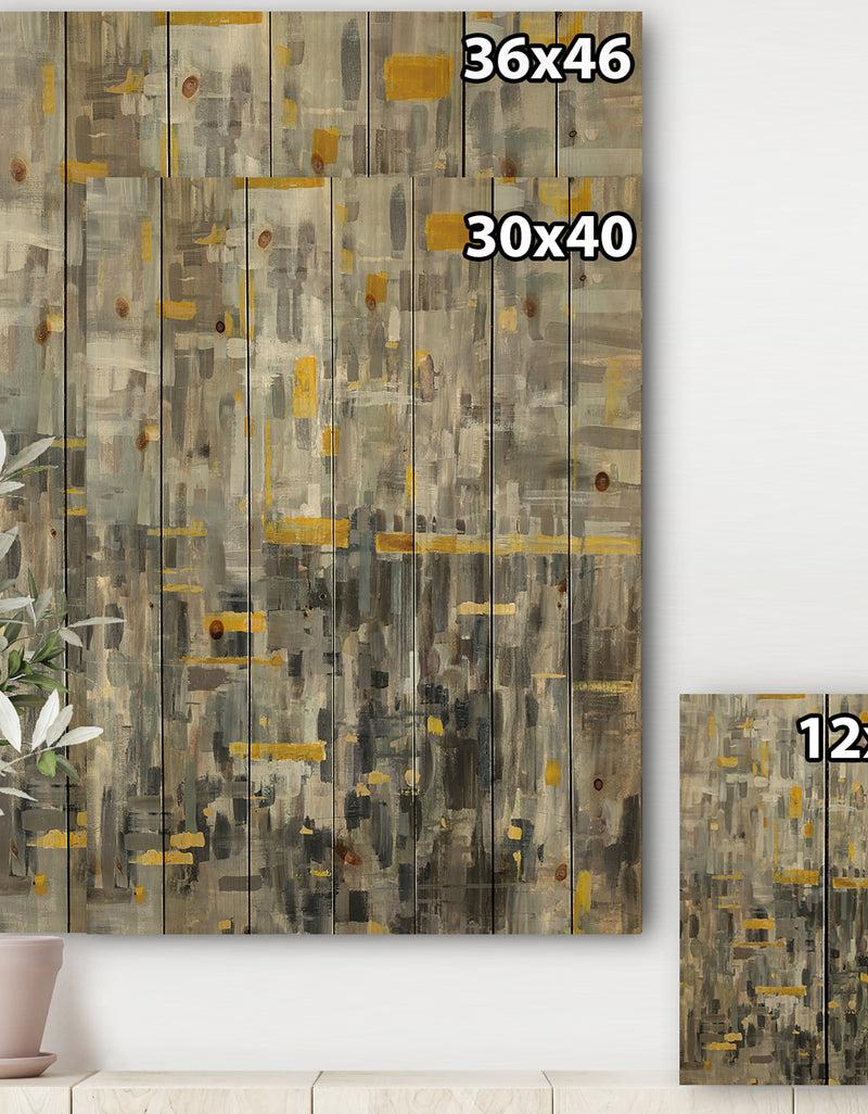 DesignQ Glam Gold Reflection - Modern & Transitional Print On Natural Pine Wood