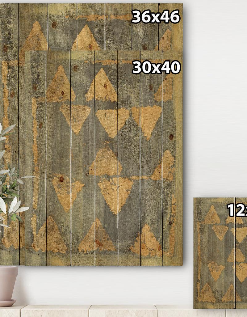 DesignQ Glam Metallic Form I - Modern & Transitional Print On Natural Pine Wood