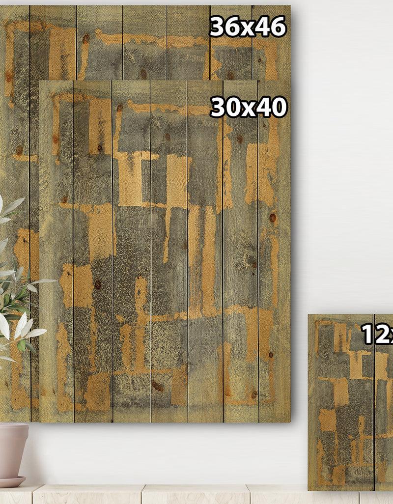 DesignQ Glam Metallic Form II - Modern & Transitional Print On Natural Pine Wood