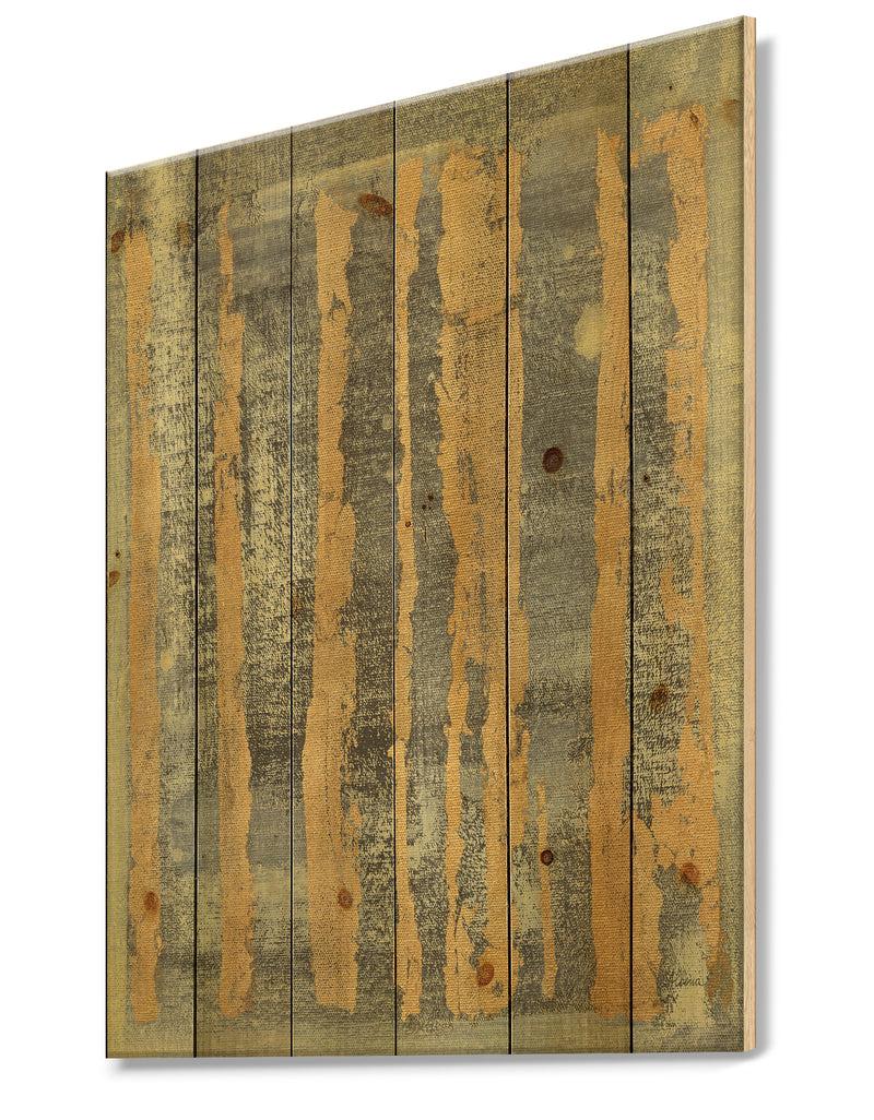 DesignQ Glam Metallic Form IV - Modern & Transitional Print On Natural Pine Wood