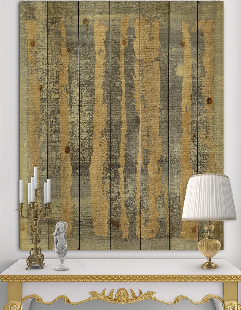 DesignQ Glam Metallic Form IV - Modern & Transitional Print on Natural Pine Wood