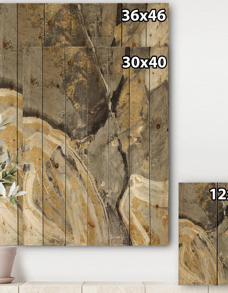 DesignQ Glam Phoenix Neutral - Modern Glam Print On Natural Pine Wood