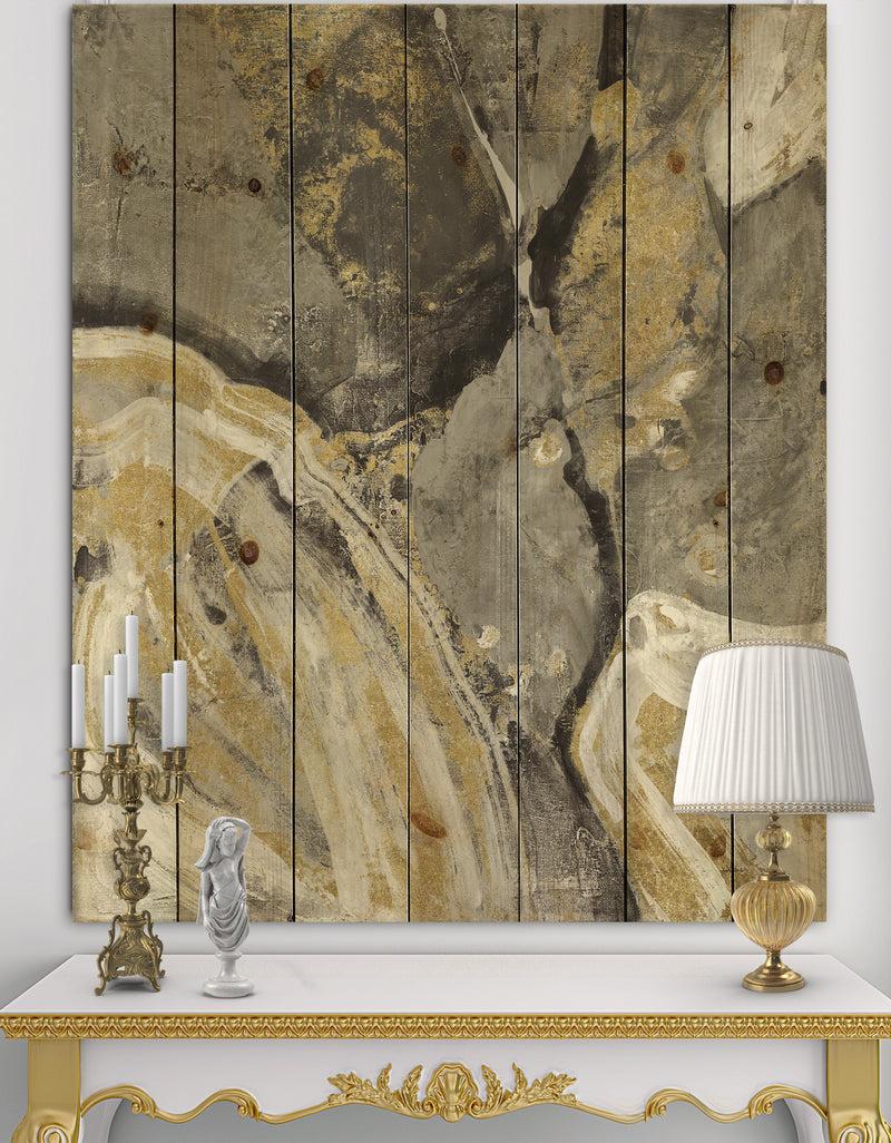 DesignQ Glam Phoenix Neutral - Modern Glam Print on Natural Pine Wood