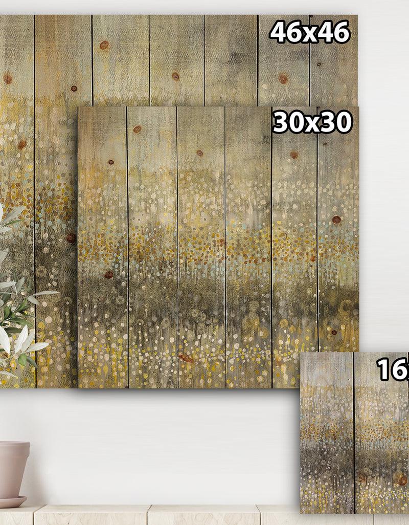 DesignQ Glam Rain Abstract IV - Modern & Contemporary Print On Natural Pine Wood