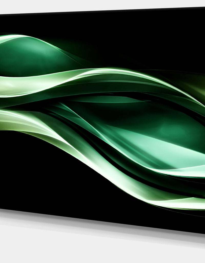 DesignQ Glittering Green Pattern - Abstract Digital Art Canvas Print