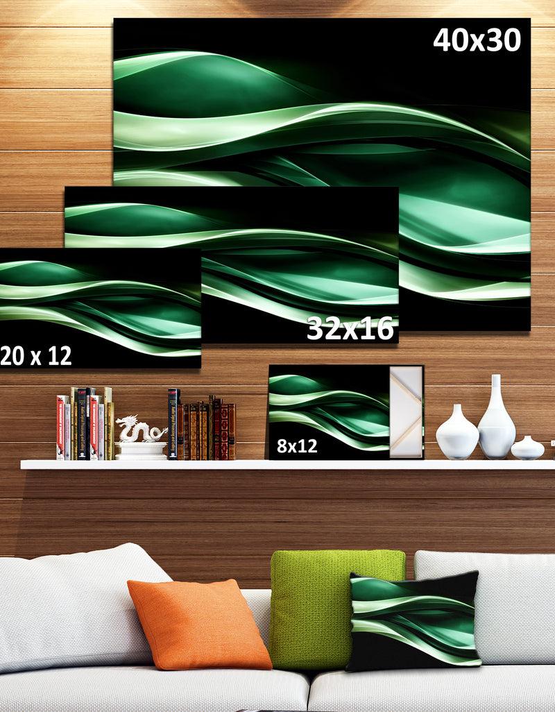 DesignQ Glittering Green Pattern - Abstract Digital Art Canvas Print