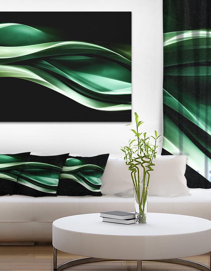 DesignQ Glittering Green Pattern - Abstract Digital Art Canvas Print
