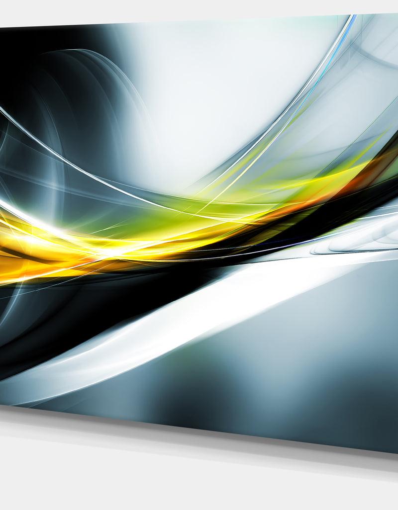 DesignQ Glittering Yellow Pattern - Abstract Digital Art Canvas Print