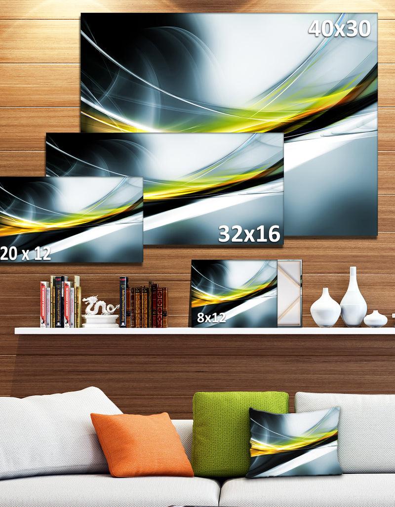 DesignQ Glittering Yellow Pattern - Abstract Digital Art Canvas Print