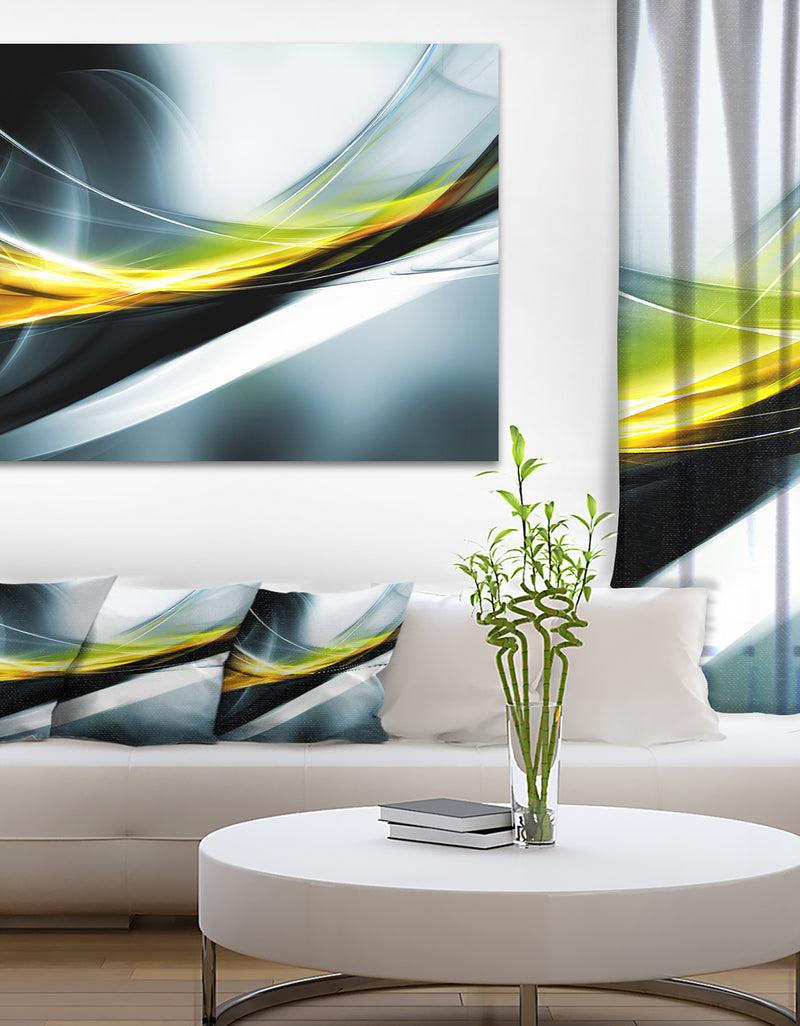 DesignQ Glittering Yellow Pattern - Abstract Digital Art Canvas Print