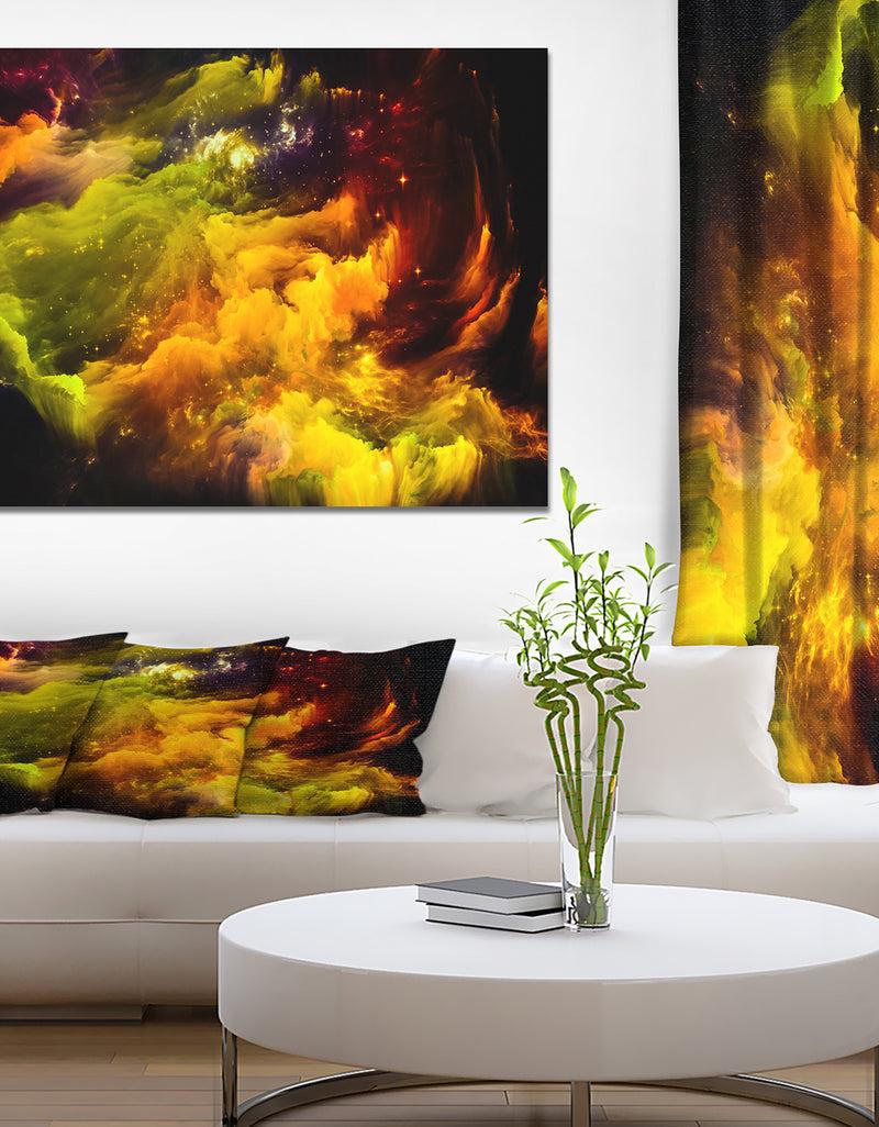 DesignQ Glow Of Interstellar Clouds - Contemporary Art On Wrapped Canvas