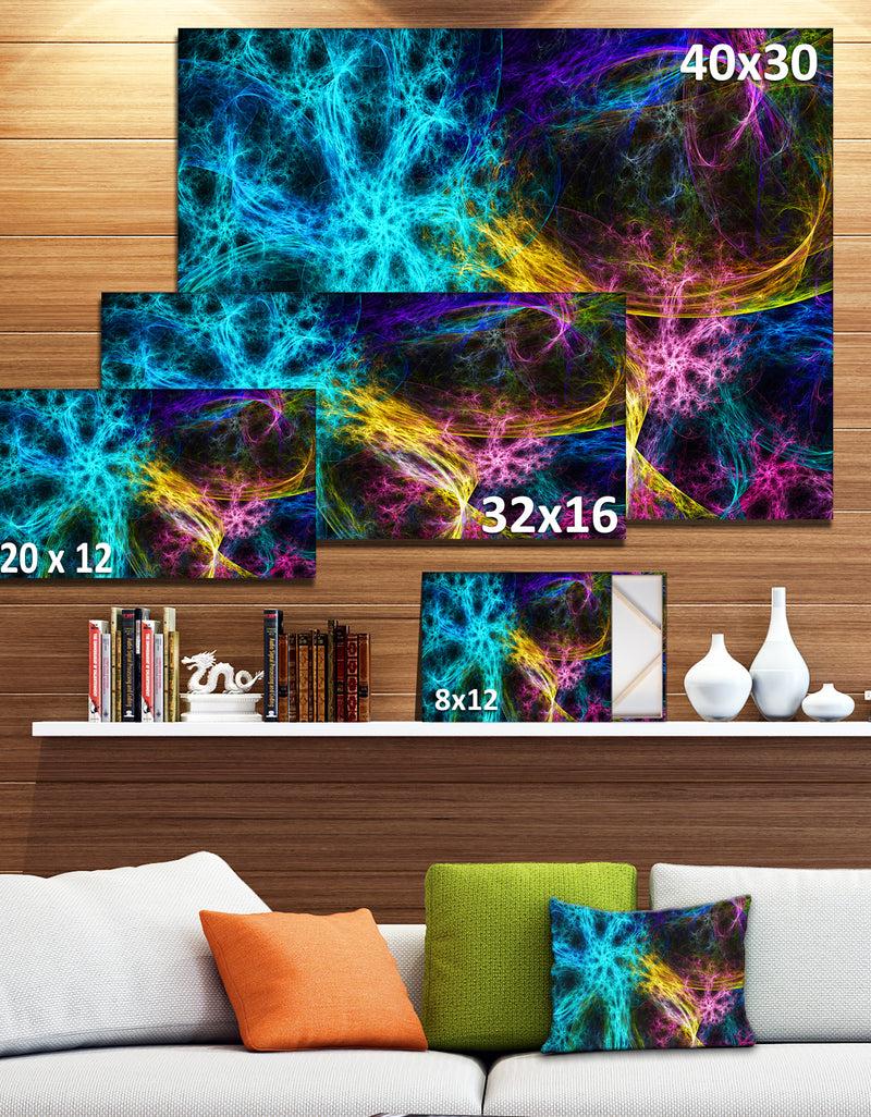 DesignQ Glowing Abstract Fireworks'Extra Large Abstract Canvas Art Print