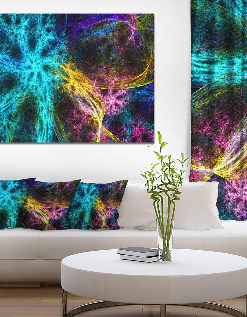 DesignQ Glowing Abstract Fireworks'Extra Large Abstract Canvas Art Print
