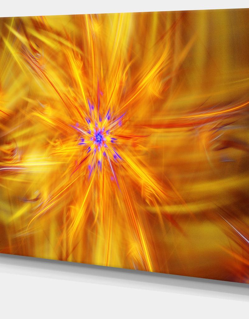 DesignQ Glowing Brightest Star Exotic Flower - Extra Large Abstract Canvas Art Print
